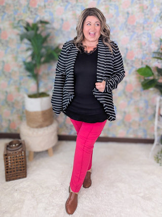 Margot Slim Fit Ankle Crop Pull On Pant-10- Bottoms Non-Denim-HEIMISH-Styled by Stacked - A Plus Size Women's Boutique in Lakeville, MN