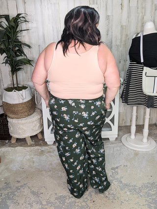 Kristen Floral Wide Leg Pants (2 colors)-10- Bottoms Non-Denim-COTTON BLEU-Styled by Stacked - A Plus Size Women's Boutique in Lakeville, MN