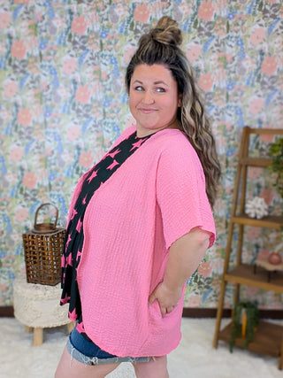 4- Overlayer Tops Kristi Textured Short Sleeve Cardigan in Solids (3 Colors) plus size clothing