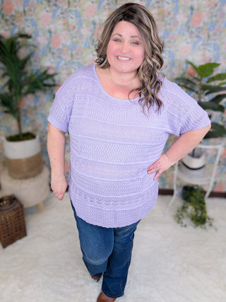 Kristina Lightweight Sweater w/Scallop Sleeve Detail-1- ShortSlv/Slvless Tops-WHITE BIRCH-Styled by Stacked - A Plus Size Women's Boutique in Lakeville, MN