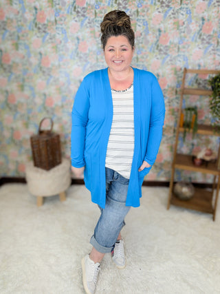 Kylee Tissue Weight Cardigan w/Pockets-7- Year Round Basic Tops-zenana-Styled by Stacked - A Plus Size Women's Boutique in Lakeville, MN