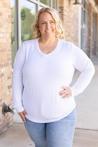 Larissa Premium Vneck Long Sleeve in Solids (13 COLORS)-2- Long Sleeve Tops-MICHELLE MAE-Styled by Stacked - A Plus Size Women's Boutique in Lakeville, MN