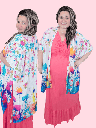Leia Wildflower Splash Kimono-4- Overlayer Tops-Urbanista-Styled by Stacked - A Plus Size Women's Boutique in Lakeville, MN