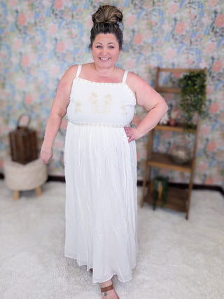 11- Dress/Romp/Jump Leilani Boho Embroidered Maxi Dress plus size clothing