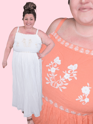11- Dress/Romp/Jump Leilani Boho Embroidered Maxi Dress plus size clothing