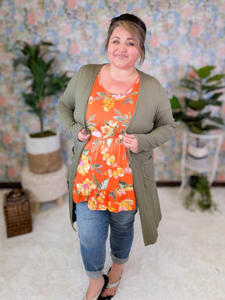 Lena Scoopneck Short Sleeve Babydoll in Florals-1- ShortSlv/Slvless Tops-BE STAGE-Styled by Stacked - A Plus Size Women's Boutique in Lakeville, MN