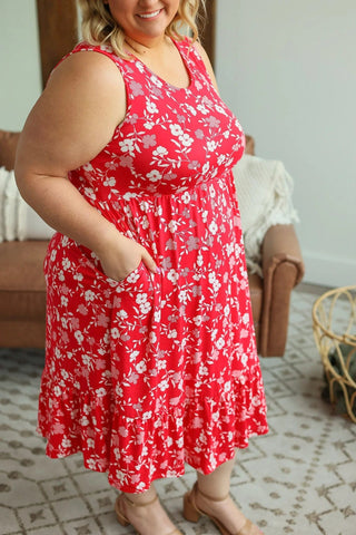 Lennon Tiered Floral Midi Dress w/Pockets (4 colors)-11- Dress/Romp/Jump-Michelle Mae-Styled by Stacked - A Plus Size Women's Boutique in Lakeville, MN