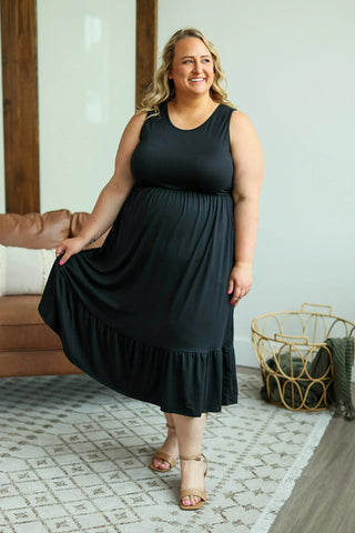 Lennon Tiered Solid Midi Dress w/Pockets (3 colors)-11- Dress/Romp/Jump-Michelle Mae-Styled by Stacked - A Plus Size Women's Boutique in Lakeville, MN