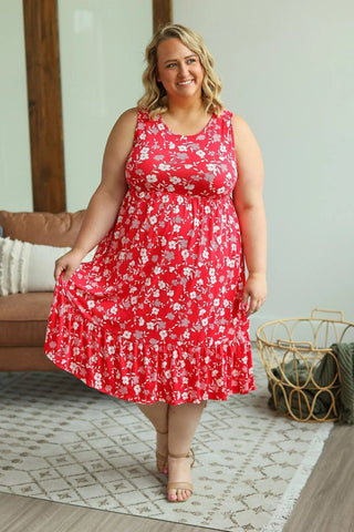 Lennon Tiered Floral Midi Dress w/Pockets (4 colors)-11- Dress/Romp/Jump-Michelle Mae-Styled by Stacked - A Plus Size Women's Boutique in Lakeville, MN