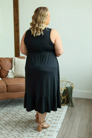 Lennon Tiered Solid Midi Dress w/Pockets (3 colors)-11- Dress/Romp/Jump-Michelle Mae-Styled by Stacked - A Plus Size Women's Boutique in Lakeville, MN