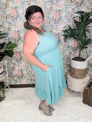 Lennon Tiered Floral Midi Dress w/Pockets (4 colors)-11- Dress/Romp/Jump-Michelle Mae-Styled by Stacked - A Plus Size Women's Boutique in Lakeville, MN