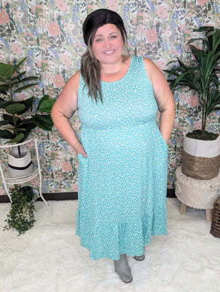 Lennon Tiered Floral Midi Dress w/Pockets (4 colors)-11- Dress/Romp/Jump-Michelle Mae-Styled by Stacked - A Plus Size Women's Boutique in Lakeville, MN