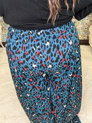 Leo Wide Leg Pants w/Tie Front in Animal Print-10- Bottoms Non-Denim-KORI-Styled by Stacked - A Plus Size Women's Boutique in Lakeville, MN
