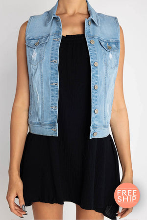 Baby's Got Her Blue Jeans On Denim Vest