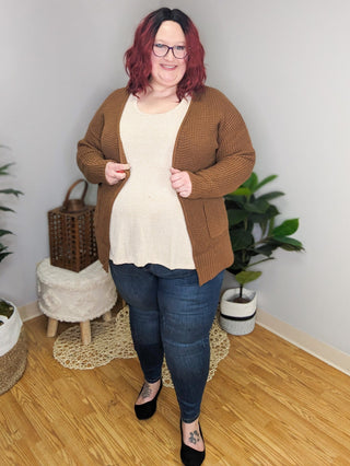 Lila Ribbed Boucle Knit Tank (2 colors)-1- ShortSlv/Slvless Tops-WHITE BIRCH-Styled by Stacked - A Plus Size Women's Boutique in Lakeville, MN