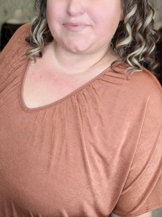 Lina Slinky Draped Dolman Short Sleeve Top-1- ShortSlv/Slvless Tops-BE STAGE-Styled by Stacked - A Plus Size Women's Boutique in Lakeville, MN