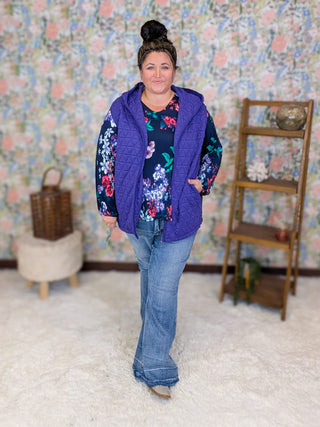 4- Overlayer Tops Lissa Premium Quilted Vest w/Hood (6 Colors) plus size clothing