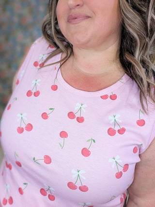 1- ShortSlv/Slvless Tops Livi Scoopneck Tank in Pink Cherries plus size clothing