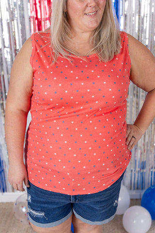***Livi Triple Stretch Tank in Americana Vibes-1- ShortSlv/Slvless Tops-Michelle Mae-Styled by Stacked - A Plus Size Women's Boutique in Lakeville, MN
