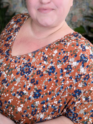 Liza Slouchy Dolman Vneck Top in Confetti Dots-1- ShortSlv/Slvless Tops-BE STAGE-Styled by Stacked - A Plus Size Women's Boutique in Lakeville, MN