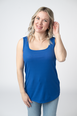 Logan U-Neck Ribbed Tank in Solids plus size clothing