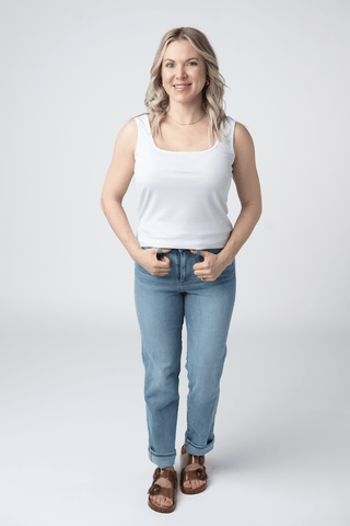 1- ShortSlv/Slvless Tops Logan U-Neck Ribbed Tank in Solids plus size clothing