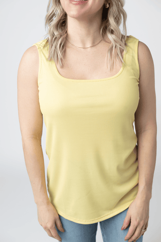 1- ShortSlv/Slvless Tops Logan U-Neck Ribbed Tank in Solids plus size clothing
