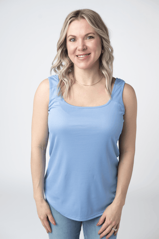 1- ShortSlv/Slvless Tops Logan U-Neck Ribbed Tank in Solids plus size clothing