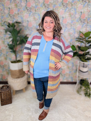Lola Lightweight Striped Open Cardigan-4- Overlayer Tops-Davi and Dani-Styled by Stacked - A Plus Size Women's Boutique in Lakeville, MN