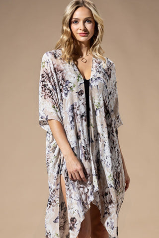 $0 Down Preorder: London Soft + Subtle Kimono in Beige Floral-4- Overlayer Tops-urbanista-Styled by Stacked - A Plus Size Women's Boutique in Lakeville, MN