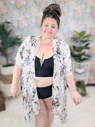 London Soft + Subtle Kimono in Beige Floral-4- Overlayer Tops-urbanista-Styled by Stacked - A Plus Size Women's Boutique in Lakeville, MN