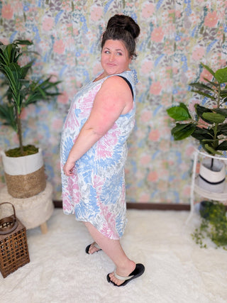 Lorie Vneck TieDye Midi Dress-11- Dress/Romp/Jump-sweet lovely by jen-Styled by Stacked - A Plus Size Women's Boutique in Lakeville, MN