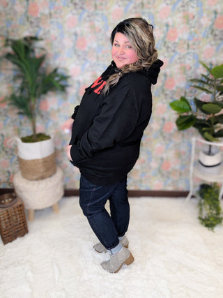 LOVER Graphic Hoodie in Black + Red-6- Graphic Tops-SEW IN LOVE-Styled by Stacked - A Plus Size Women's Boutique in Lakeville, MN