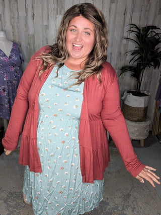 Lucia Tiered Tissue Weight Cardigan (6 colors)-4- Overlayer Tops-BE STAGE-Styled by Stacked - A Plus Size Women's Boutique in Lakeville, MN