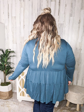 Lucia Tiered Tissue Weight Cardigan (6 colors)-4- Overlayer Tops-BE STAGE-Styled by Stacked - A Plus Size Women's Boutique in Lakeville, MN