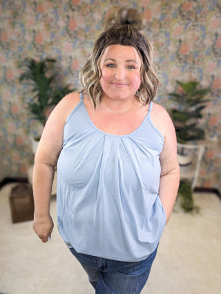 Lumi Pleated Flowy Cami Tank in Solids (9 Colors)-1- ShortSlv/Slvless Tops-ZENANA-Styled by Stacked - A Plus Size Women's Boutique in Lakeville, MN