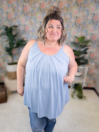 Lumi Pleated Flowy Cami Tank in Solids (9 Colors)-1- ShortSlv/Slvless Tops-ZENANA-Styled by Stacked - A Plus Size Women's Boutique in Lakeville, MN