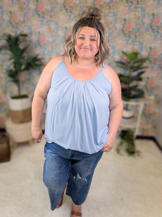Lumi Pleated Flowy Cami Tank in Solids (9 Colors)-1- ShortSlv/Slvless Tops-ZENANA-Styled by Stacked - A Plus Size Women's Boutique in Lakeville, MN