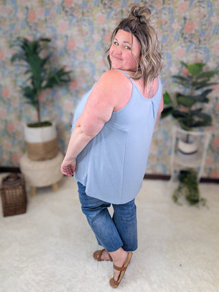 Lumi Pleated Flowy Cami Tank in Solids (9 Colors)-1- ShortSlv/Slvless Tops-ZENANA-Styled by Stacked - A Plus Size Women's Boutique in Lakeville, MN