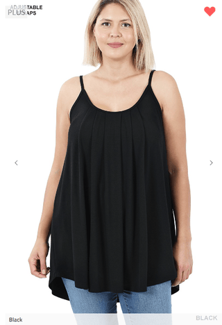 Lumi Pleated Flowy Cami Tank in Solids (9 Colors)-1- ShortSlv/Slvless Tops-ZENANA-Styled by Stacked - A Plus Size Women's Boutique in Lakeville, MN