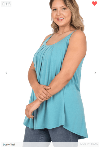 Lumi Pleated Flowy Cami Tank in Solids (9 Colors)-1- ShortSlv/Slvless Tops-ZENANA-Styled by Stacked - A Plus Size Women's Boutique in Lakeville, MN