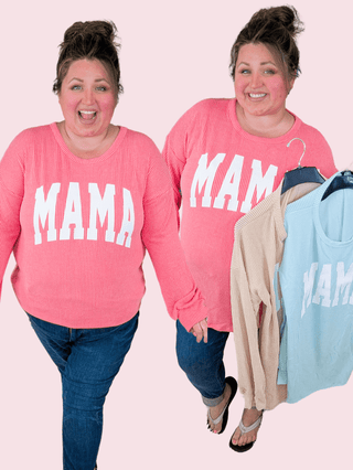 MAMA Urban Ribbed Dolman Long Sleeve (3 Colors)-6- Graphic Tops-HEIMISH-Styled by Stacked - A Plus Size Women's Boutique in Lakeville, MN