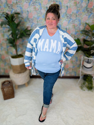 MAMA Urban Ribbed Vneck Short Sleeve Top (4 Colors)-6- Graphic Tops-HEIMISH-Styled by Stacked - A Plus Size Women's Boutique in Lakeville, MN