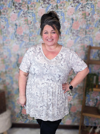 Marissa Mini Ruffle Short Sleeve Top in Florals (8 Prints)-1- ShortSlv/Slvless Tops-MICHELLE MAE-Styled by Stacked - A Plus Size Women's Boutique in Lakeville, MN
