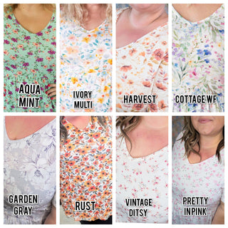 Marissa Mini Ruffle Short Sleeve Top in Florals (8 Prints)-1- ShortSlv/Slvless Tops-MICHELLE MAE-Styled by Stacked - A Plus Size Women's Boutique in Lakeville, MN