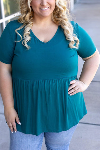 Marissa Short Sleeve Mini Ruffle Tee- SELECT SOLIDS-7- Year Round Basic Tops-Michelle Mae-Styled by Stacked - A Plus Size Women's Boutique in Lakeville, MN
