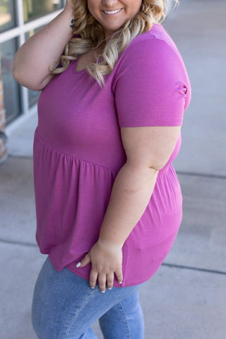 Marissa Short Sleeve Mini Ruffle Tee- SELECT SOLIDS-7- Year Round Basic Tops-Michelle Mae-Styled by Stacked - A Plus Size Women's Boutique in Lakeville, MN
