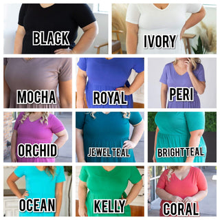 Marissa Short Sleeve Mini Ruffle Tee in Solids (11 colors)-7- Year Round Basic Tops-Michelle Mae-Styled by Stacked - A Plus Size Women's Boutique in Lakeville, MN
