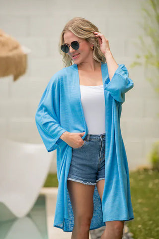 4- Overlayer Tops Markie Solid Flowy Kimono (6 Colors) plus size clothing
