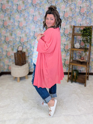 4- Overlayer Tops Markie Solid Flowy Kimono (6 Colors) plus size clothing